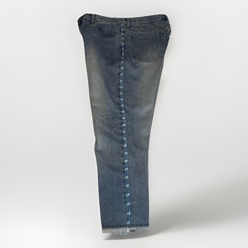 Vintage Laura Leigh Ltd Jeans Women's 12 Bow Trim Detail Raw Hem Light Denim